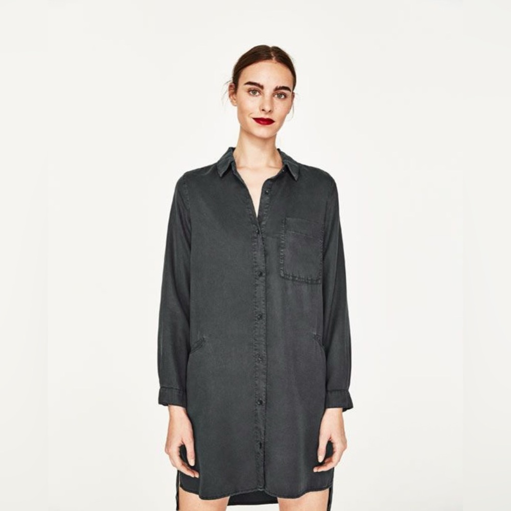 Zara Button-Up Shirt Dress